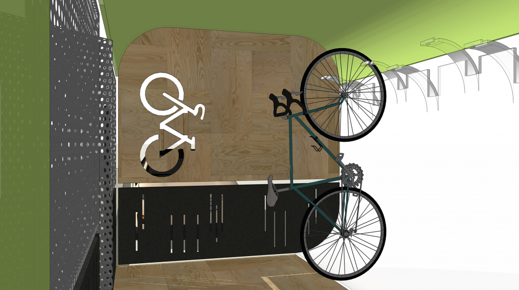 inside mobility bike station design for BikeHub